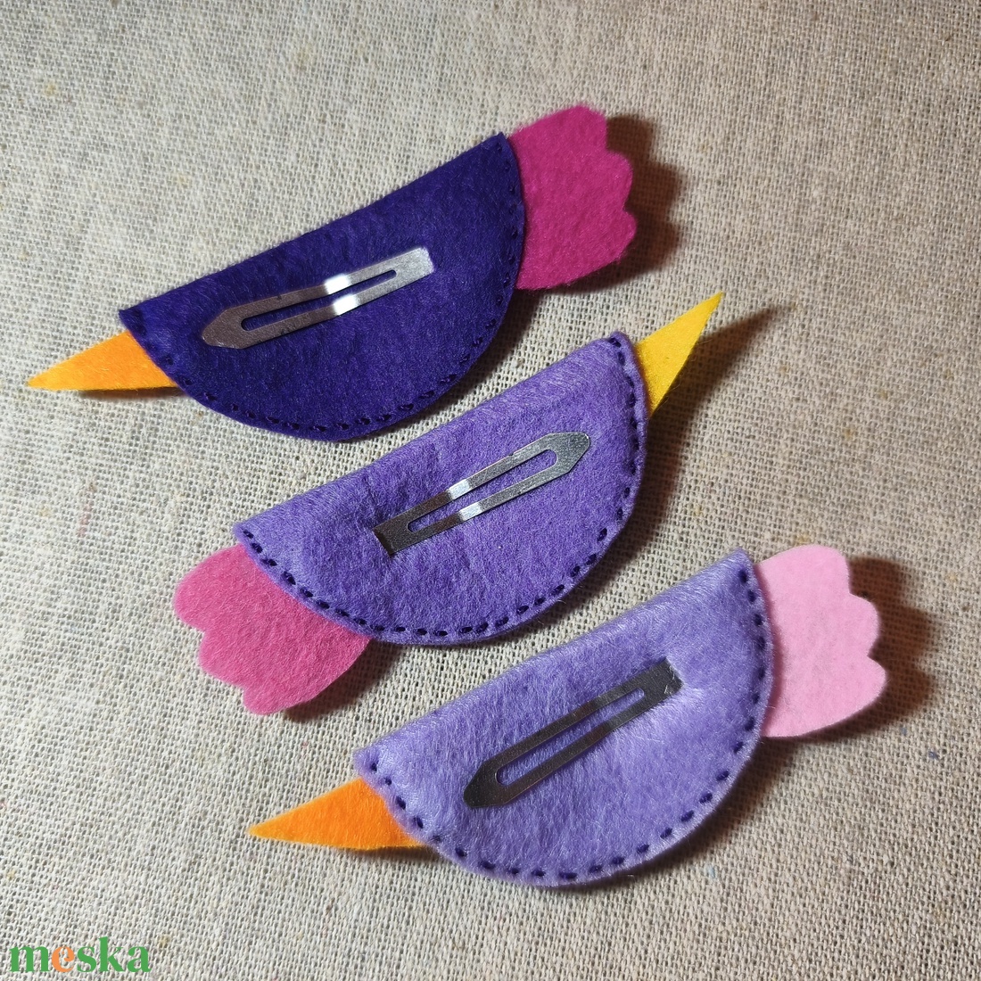 Csitt-csatt hajcsat - madarak (3 db) (16) - ruha & divat - hajdísz & hajcsat - hajdísz - Meska.hu