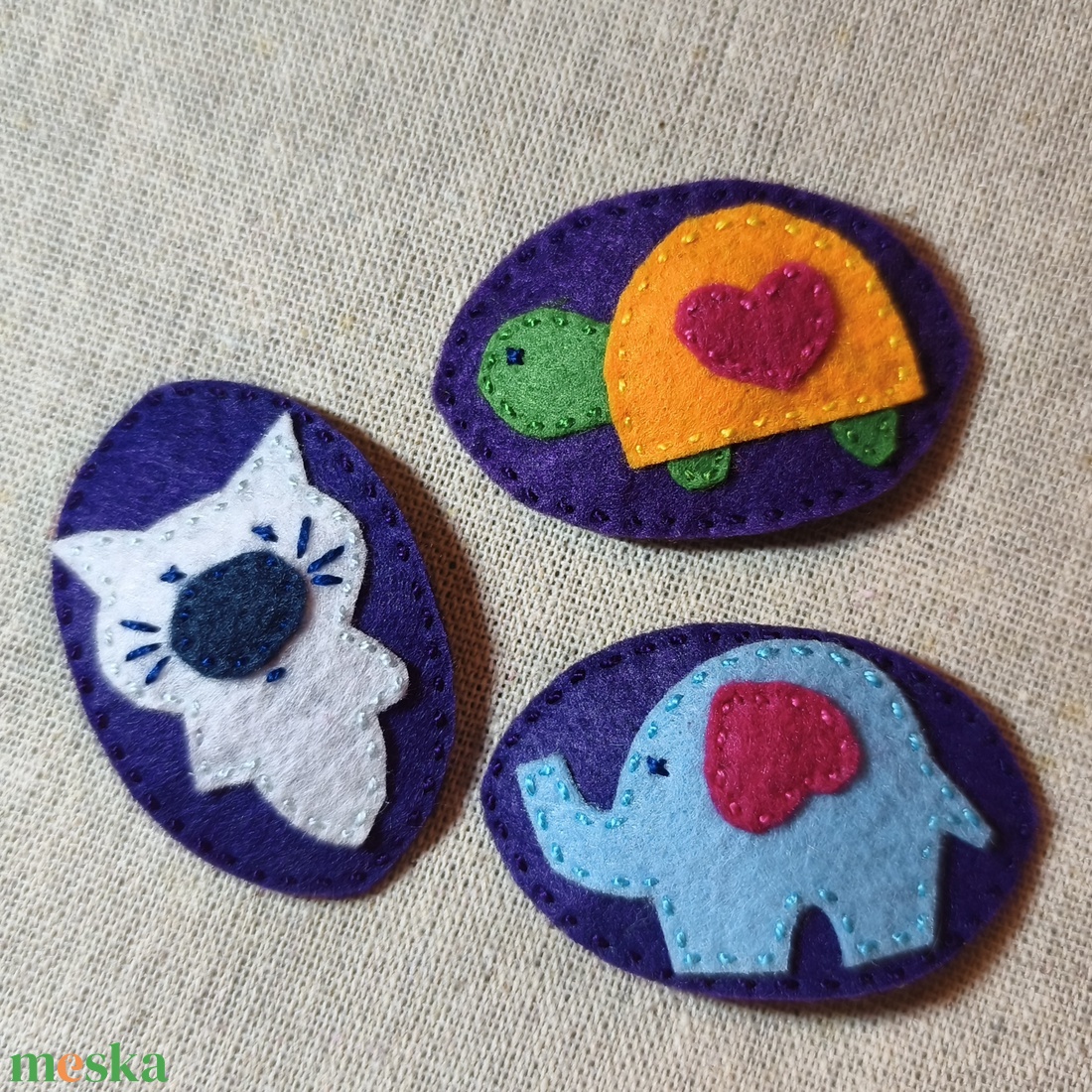 Csitt-csatt hajcsat - állatok (3 db) (18) - ruha & divat - hajdísz & hajcsat - hajdísz - Meska.hu