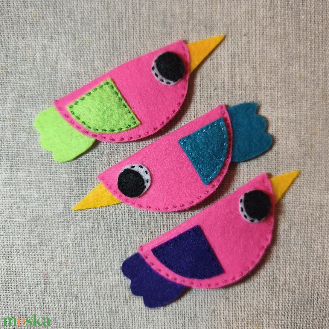 Csitt-csatt hajcsat - madarak (3 db) (20) - ruha & divat - hajdísz & hajcsat - hajdísz - Meska.hu