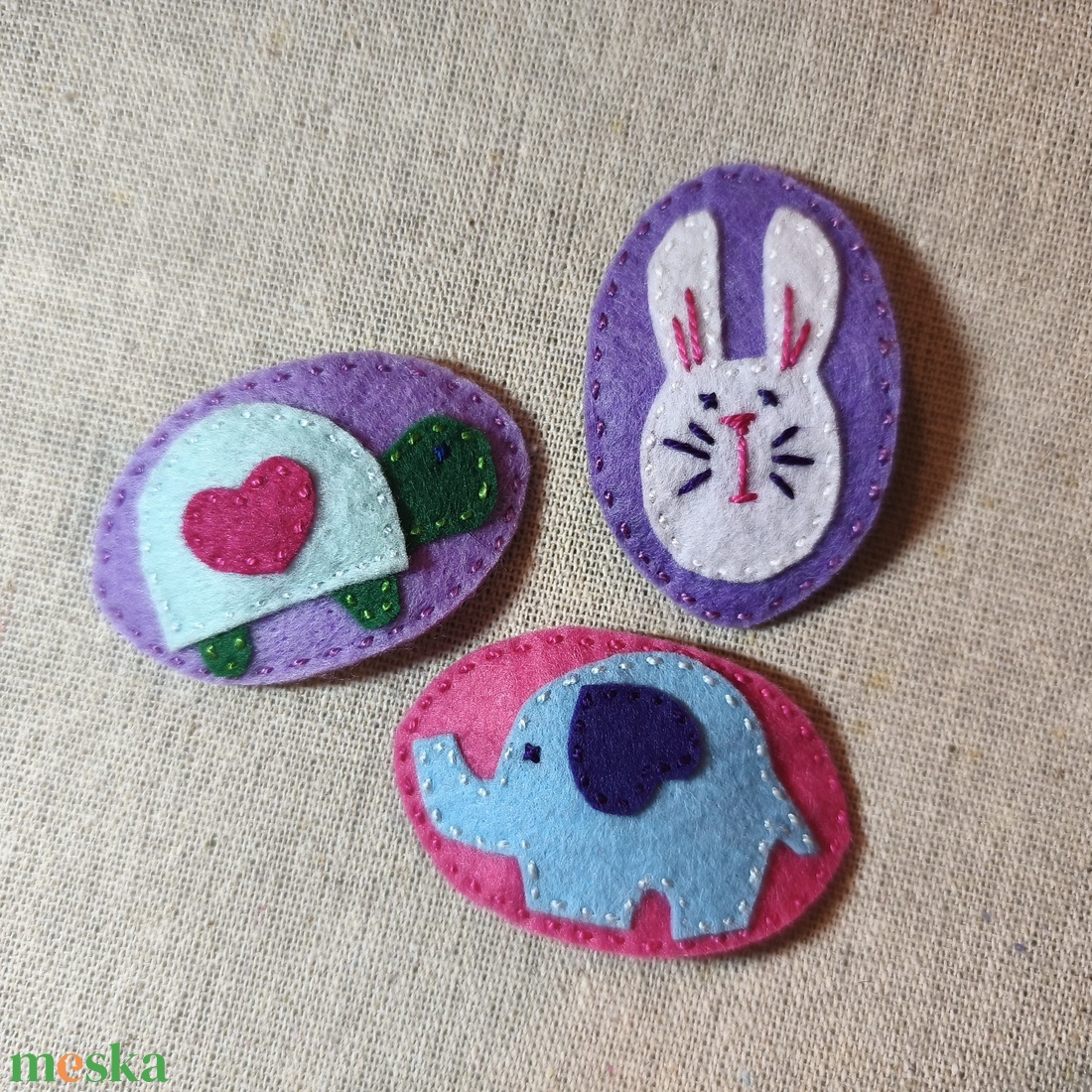 Csitt-csatt hajcsat - állatok (3 db) (18) - ruha & divat - hajdísz & hajcsat - hajdísz - Meska.hu