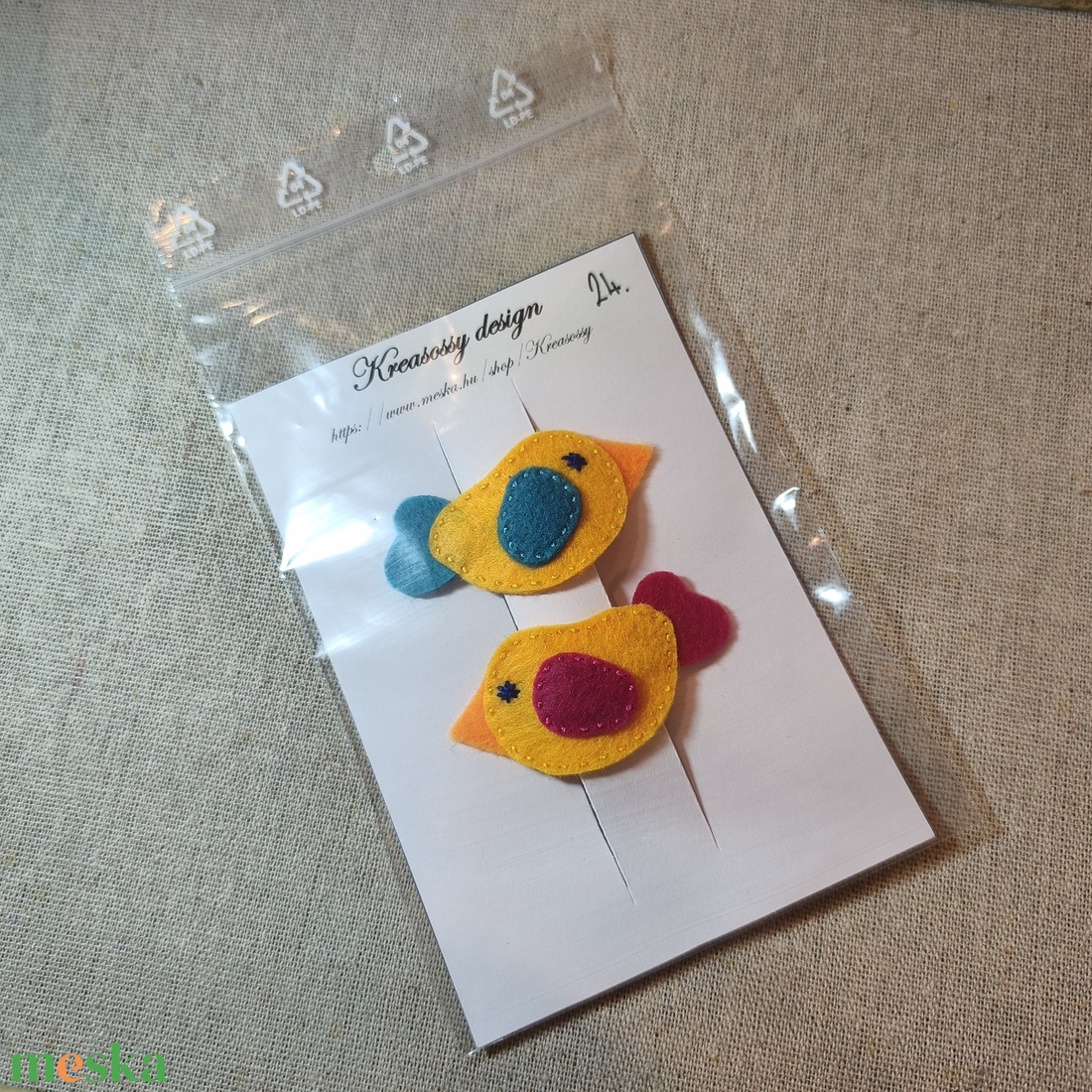 Csitt-csatt hajcsat - mini madarak (2 db) (9) - ruha & divat - hajdísz & hajcsat - hajdísz - Meska.hu