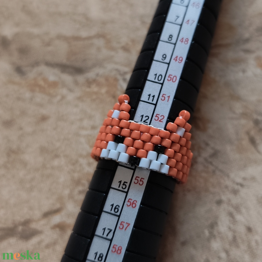 Rókás peyote gyűrű (106) - ékszer - gyűrű - gyöngyös gyűrű - Meska.hu