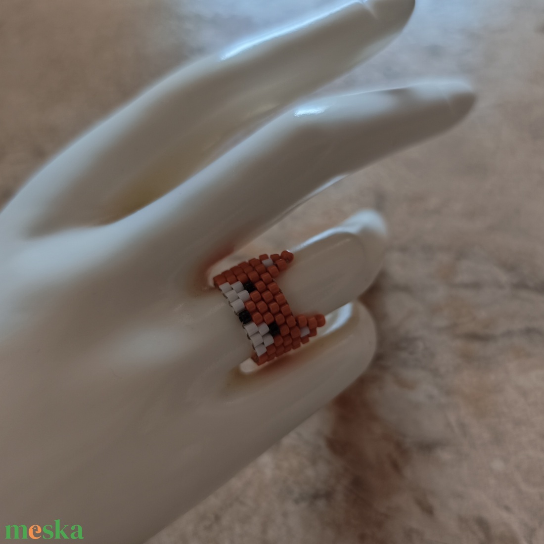 Rókás peyote gyűrű (106) - ékszer - gyűrű - gyöngyös gyűrű - Meska.hu