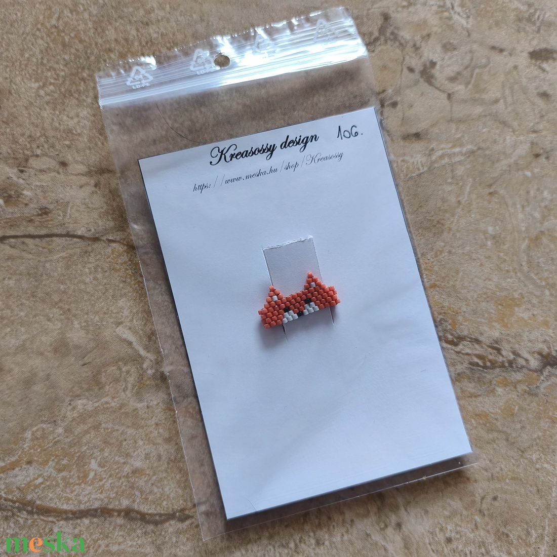 Rókás peyote gyűrű (106) - ékszer - gyűrű - gyöngyös gyűrű - Meska.hu