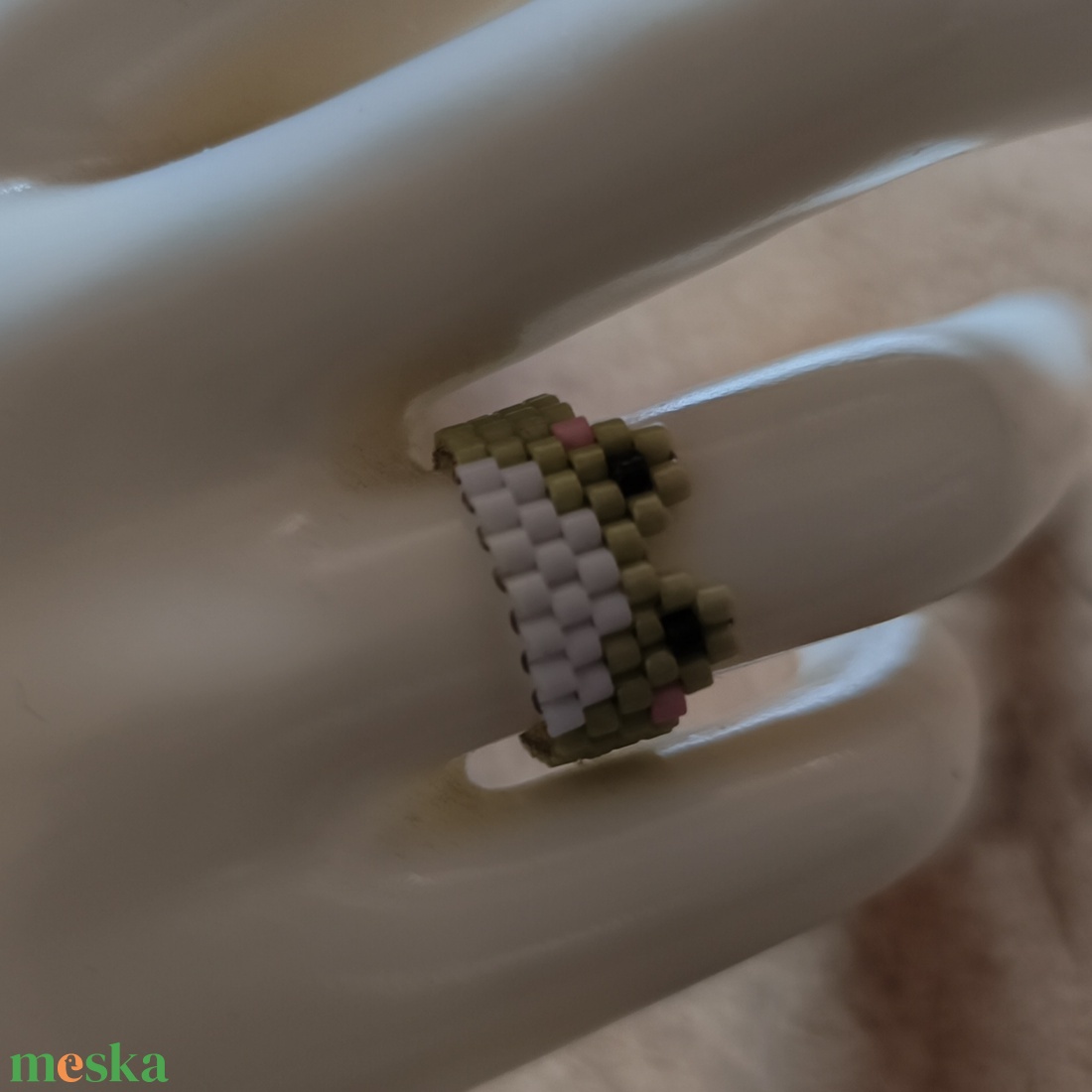 Békás peyote gyűrű (107) - ékszer - gyűrű - gyöngyös gyűrű - Meska.hu