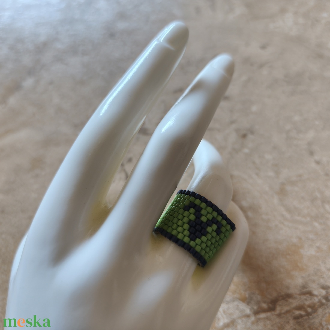 Horoszkópos peyote gyűrű - kos (108) - ékszer - gyűrű - gyöngyös gyűrű - Meska.hu