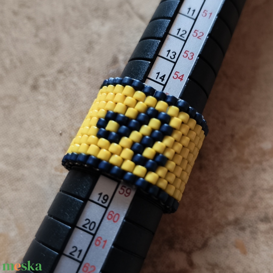 Horoszkópos peyote gyűrű - oroszlán (109) - ékszer - gyűrű - gyöngyös gyűrű - Meska.hu