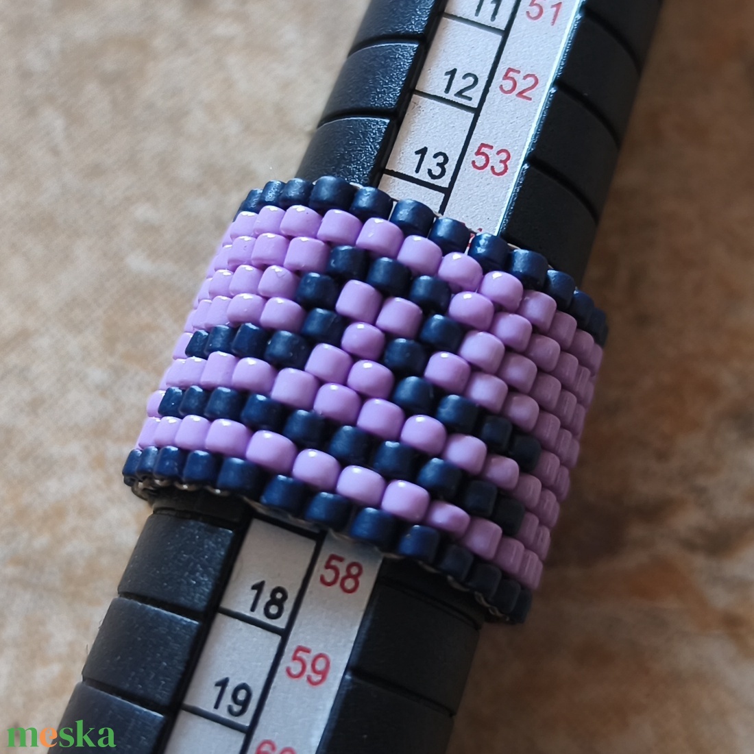 Horoszkópos peyote gyűrű - mérleg (112) - ékszer - gyűrű - gyöngyös gyűrű - Meska.hu