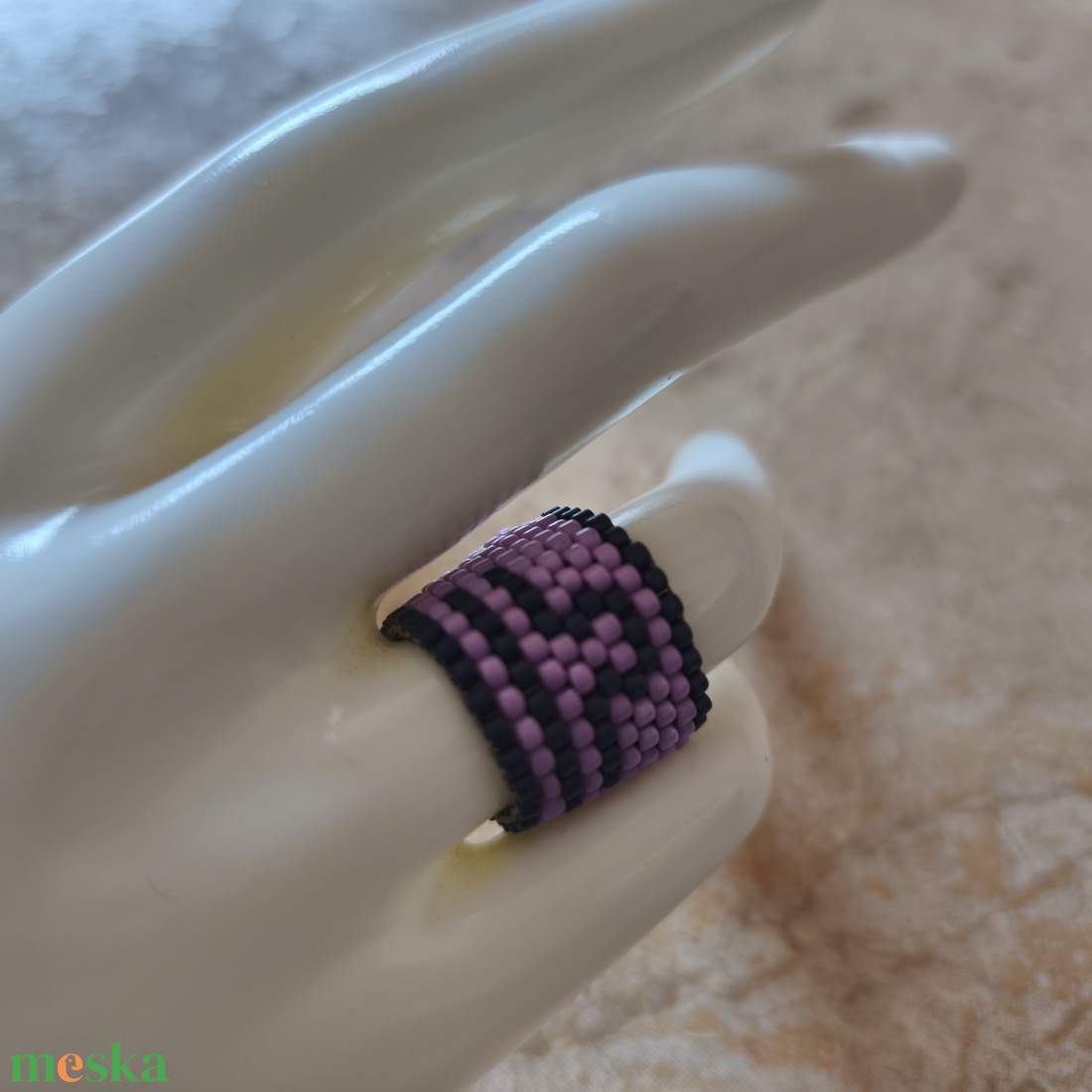 Horoszkópos peyote gyűrű - mérleg (112) - ékszer - gyűrű - gyöngyös gyűrű - Meska.hu