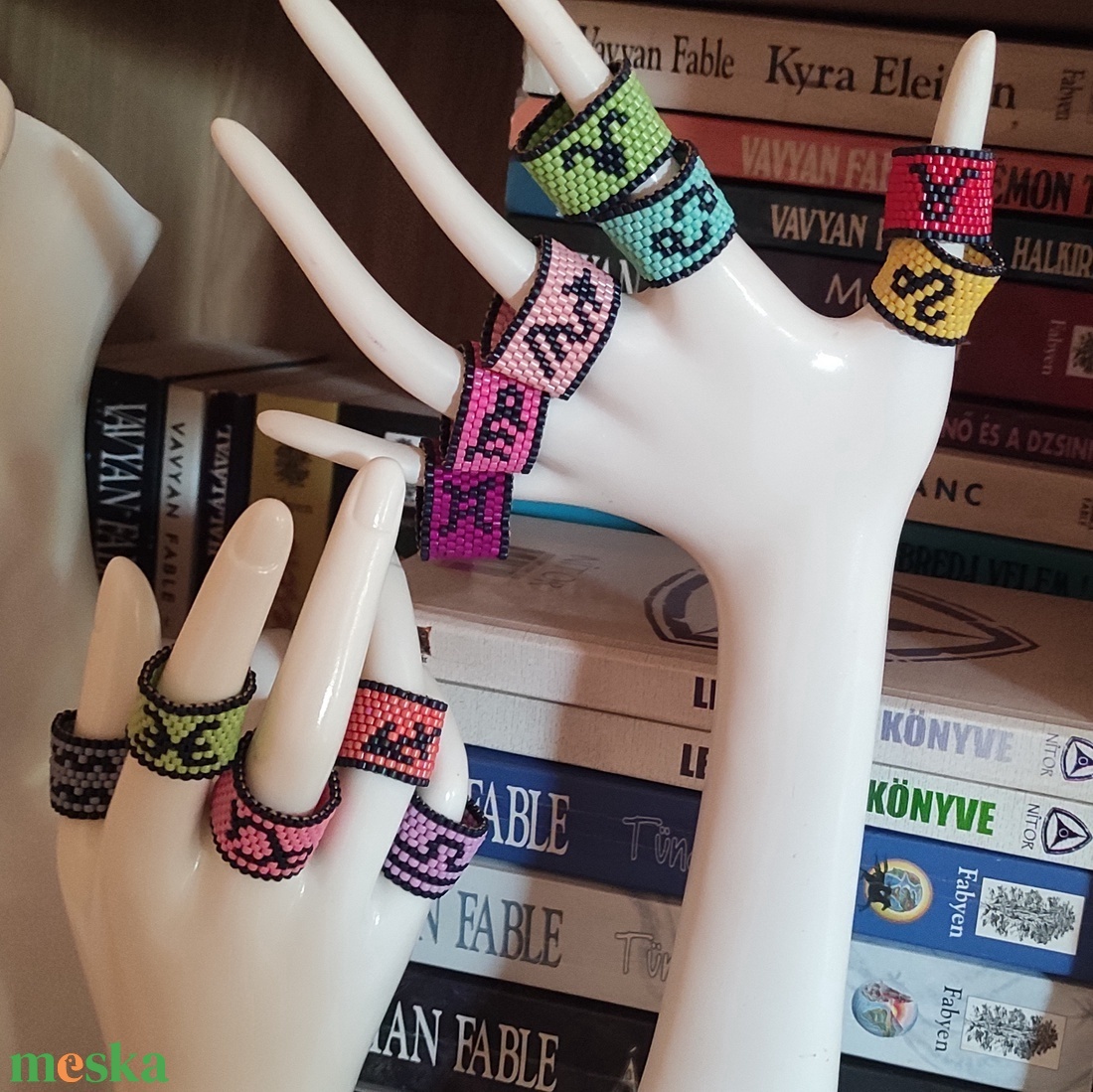 Horoszkópos peyote gyűrű - mérleg (112) - ékszer - gyűrű - gyöngyös gyűrű - Meska.hu