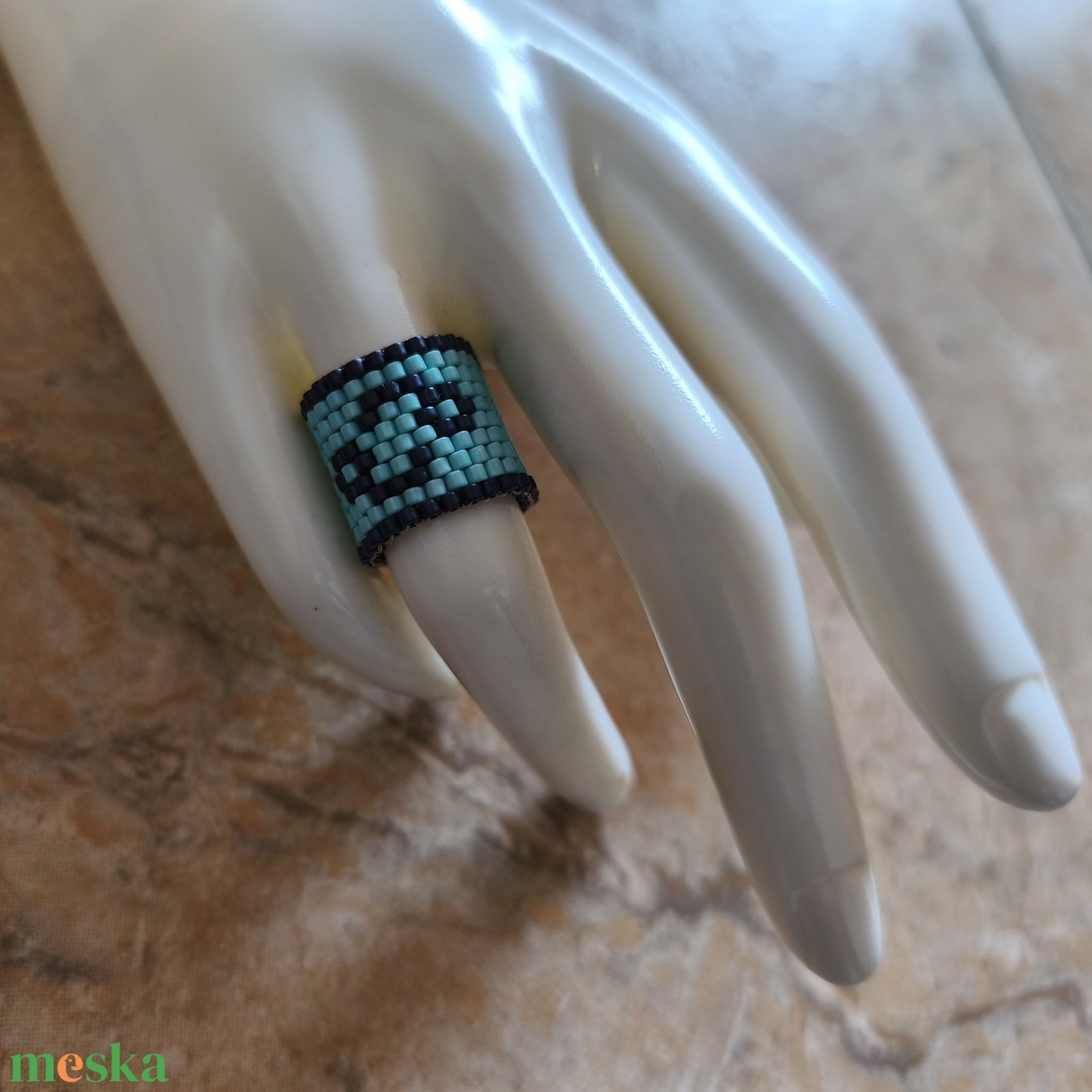 Horoszkópos peyote gyűrű - rák (114) - ékszer - gyűrű - gyöngyös gyűrű - Meska.hu