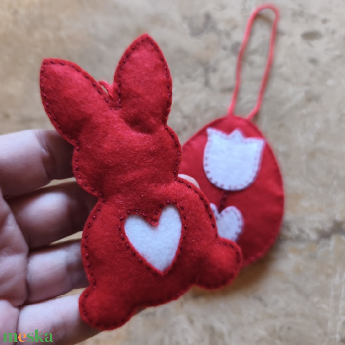 Húsvéti nyuszi tojásfadísz - nyuszi és tulipános tojás - otthon & életmód - dekoráció - fali és függő dekoráció - függődísz - Meska.hu