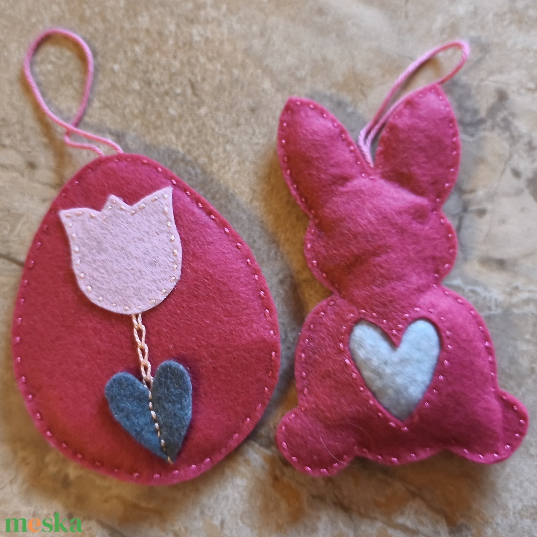 Húsvéti nyuszi tojásfadísz - nyuszi és tulipános tojás - otthon & életmód - dekoráció - fali és függő dekoráció - függődísz - Meska.hu