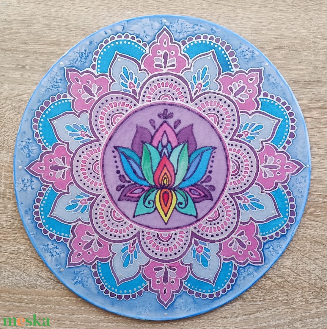 Lótuszvirág - selyemkép mandala - otthon & életmód - dekoráció - spiritualitás - mandala - Meska.hu