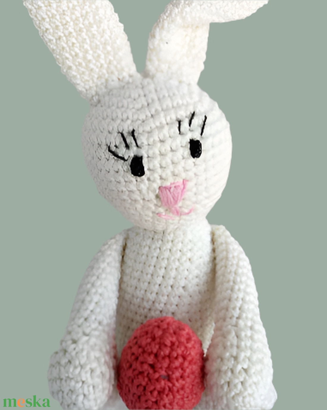 Fehér nyuszis amigurumi horgoló készlet  - diy (csináld magad) - szabásminta, útmutató - horgolási minta - Meska.hu