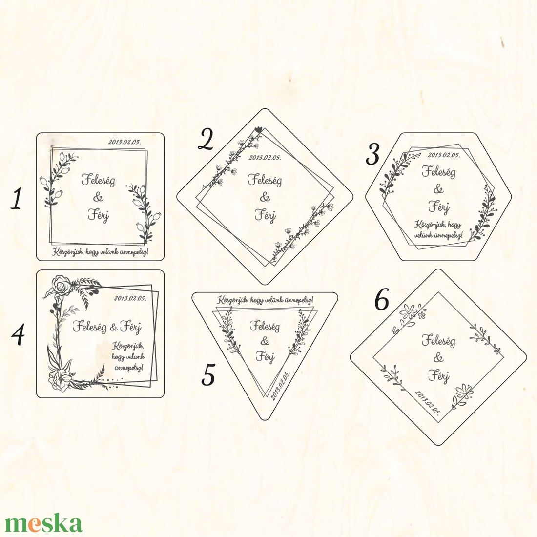 Esküvői hűtőmágnes, köszönőajándék  speciális, választható mintával - esküvő - emlék & ajándék - köszönőajándék - Meska.hu