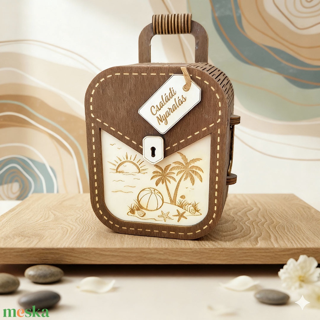 Utazó bőrönd persely, ajándékdoboz, pénzátadó - testre szabható - esküvő - emlék & ajándék - doboz - Meska.hu