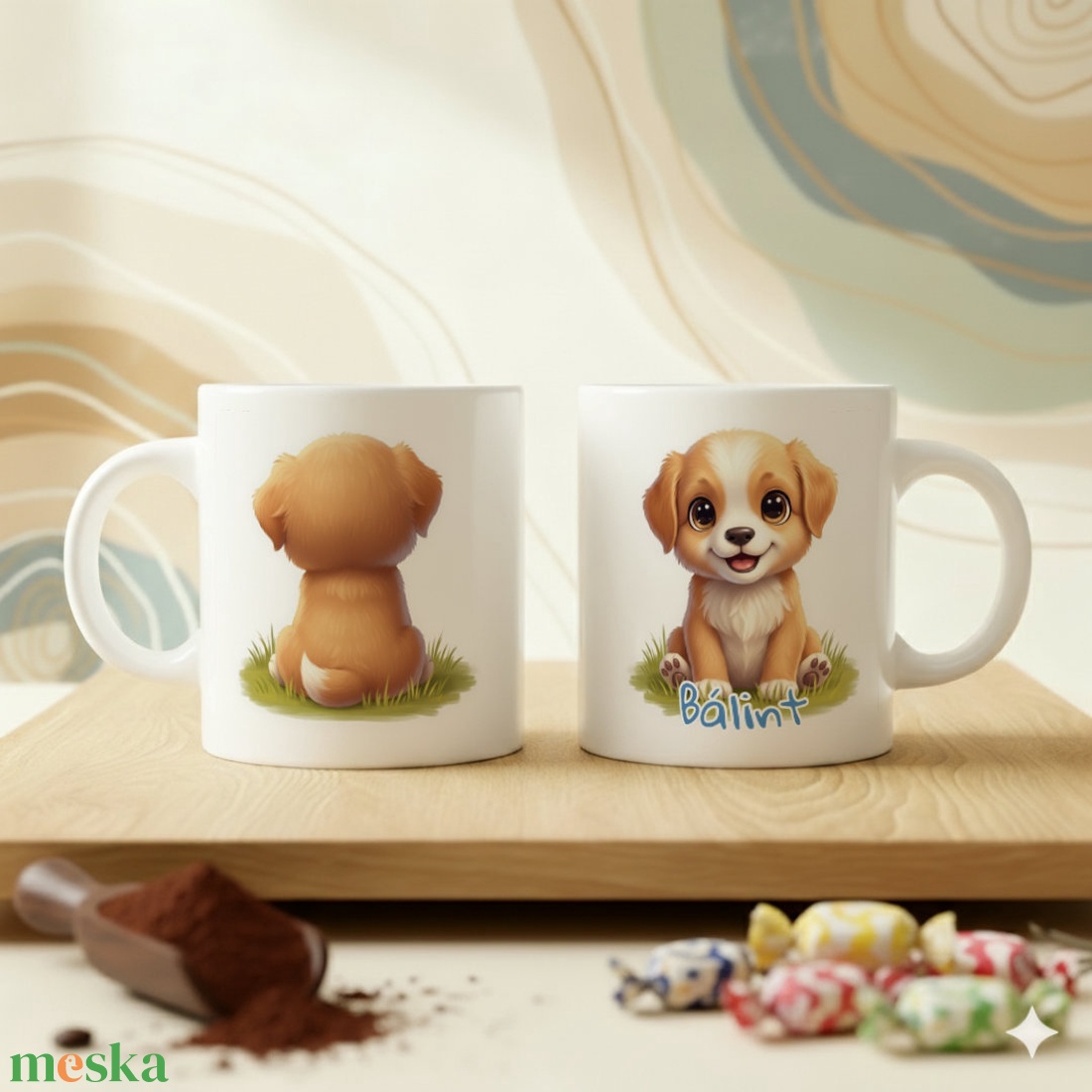 Egyedi bögre gyerekeknek  Cuki Állatos, névvel - otthon & életmód - konyhafelszerelés, tálalás - tálalás - bögre & csésze - Meska.hu