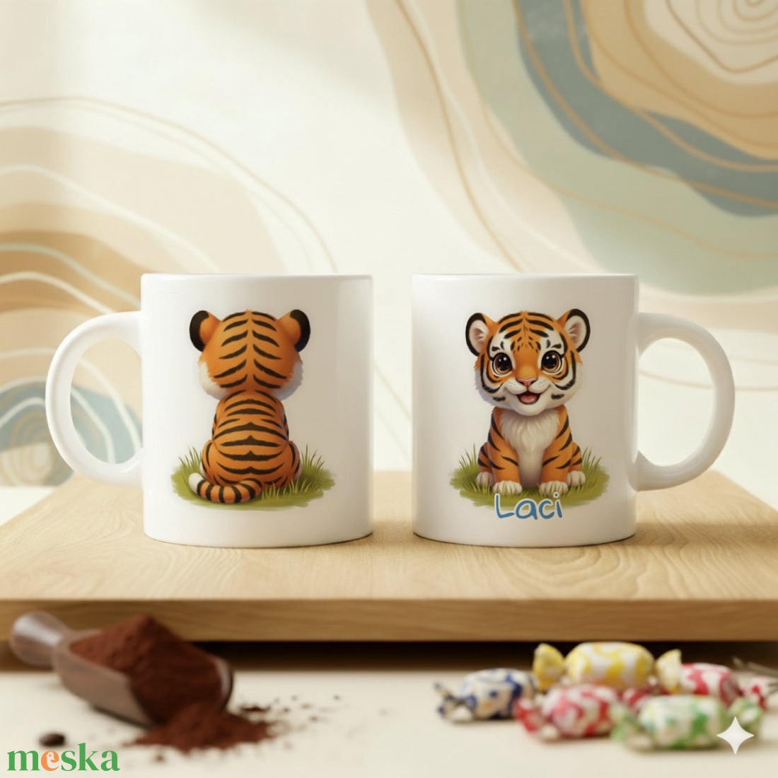 Egyedi bögre gyerekeknek  Cuki Állatos, névvel - otthon & életmód - konyhafelszerelés, tálalás - tálalás - bögre & csésze - Meska.hu