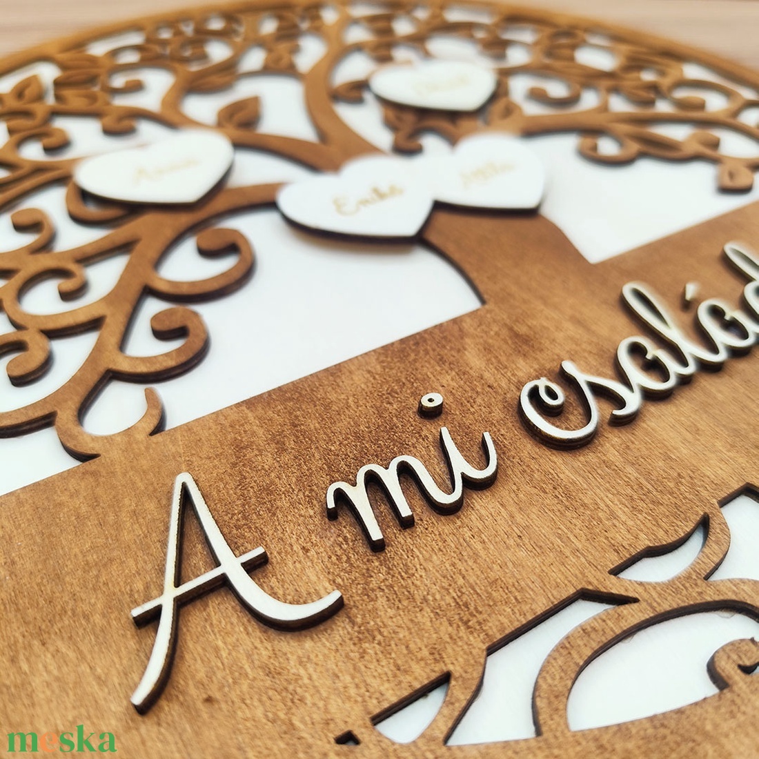 Családfa, életfa egyedi nevekkel � asztali dísz, falidísz - otthon & életmód - dekoráció - fali és függő dekoráció - falra akasztható dekor - Meska.hu