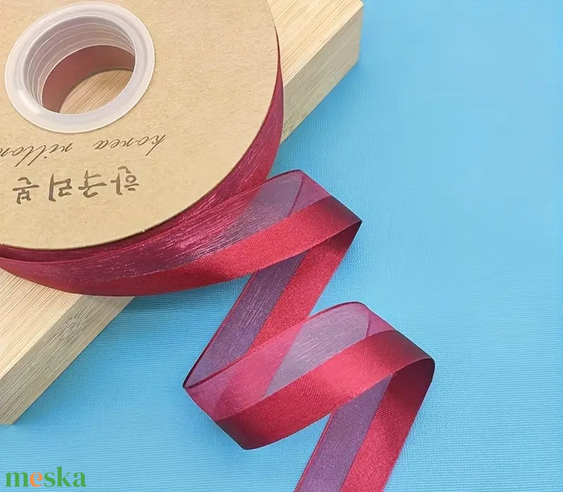 Organza/szatén szalag 2,5 cm - burgundi - kellékek & szerszámok - rövidáru - szalag, pánt - szatén szalag - Meska.hu Organza/szatén szalag 2,5 cm - burgundi - kellékek & szerszámok - rövidáru - szalag, pánt - szatén szalag - Meska.hu