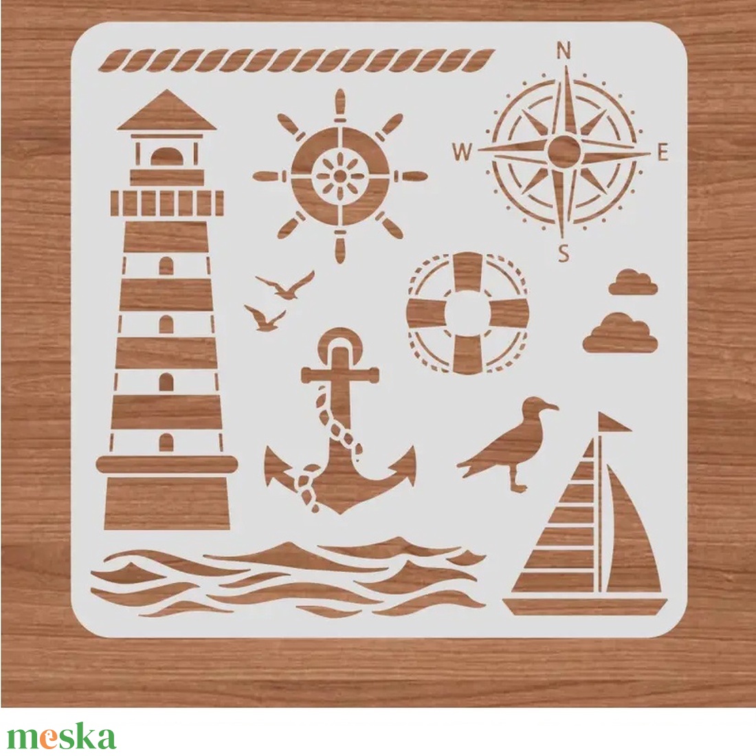 Sablon tenger 30 x 30 cm - kellékek & szerszámok - szerszámok, eszközök - sablonok - Meska.hu Sablon tenger 30 x 30 cm - kellékek & szerszámok - szerszámok, eszközök - sablonok - Meska.hu
