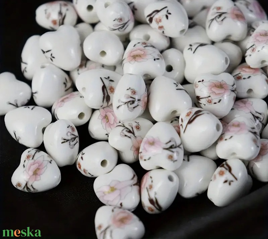Szív kerámia gyöngy 12 mm rózsaszín - kellékek & szerszámok - gyöngyfűzés kellékek - kerámiagyöngy - Meska.hu Szív kerámia gyöngy 12 mm rózsaszín - kellékek & szerszámok - gyöngyfűzés kellékek - kerámiagyöngy - Meska.hu