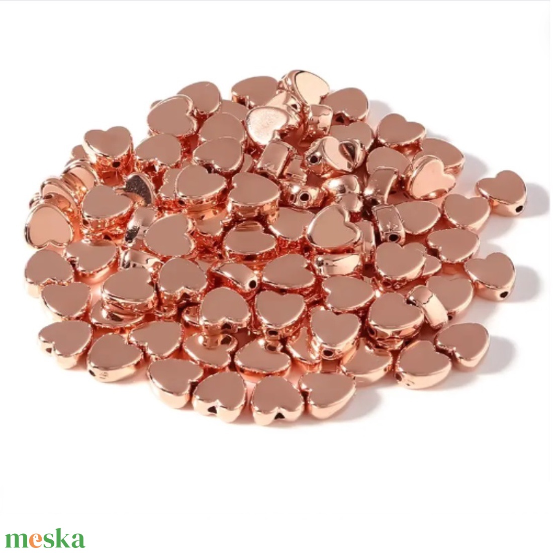 Szív gyöngy 8 mm - rosegold - kellékek & szerszámok - gyöngyfűzés kellékek - műanyag gyöngy - Meska.hu Szív gyöngy 8 mm - rosegold - kellékek & szerszámok - gyöngyfűzés kellékek - műanyag gyöngy - Meska.hu