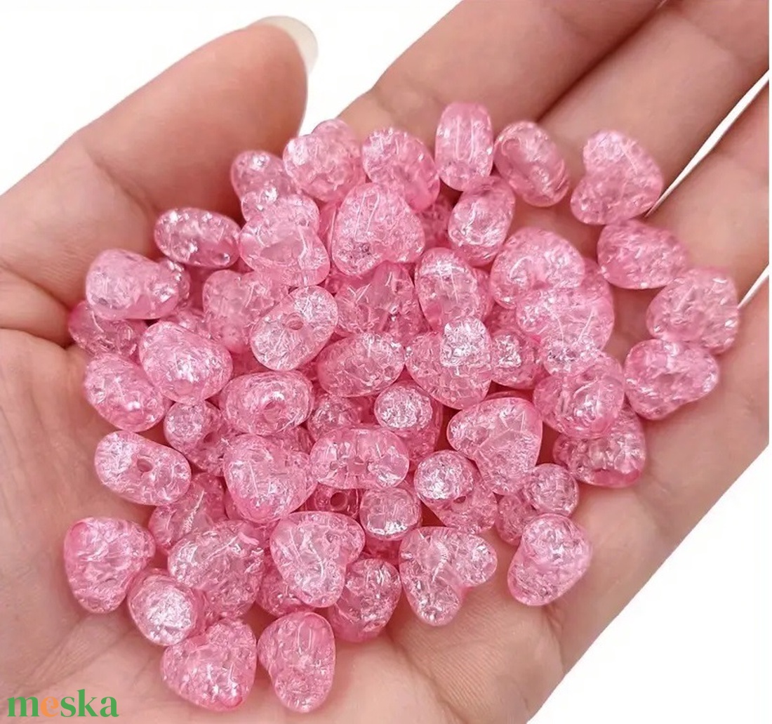 Roppantott szív gyöngy 9.8 x 11 mm - pink - kellékek & szerszámok - gyöngyfűzés kellékek - műanyag gyöngy - Meska.hu Roppantott szív gyöngy 9.8 x 11 mm - pink - kellékek & szerszámok - gyöngyfűzés kellékek - műanyag gyöngy - Meska.hu