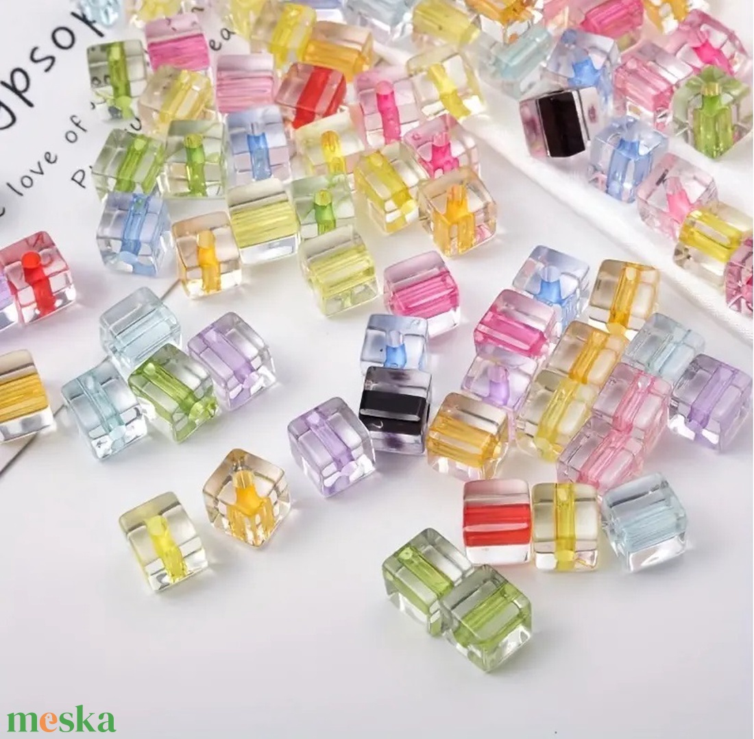Kocka gyöngy 8 x 8 mm - vegyes - kellékek & szerszámok - gyöngyfűzés kellékek - műanyag gyöngy - Meska.hu Kocka gyöngy 8 x 8 mm - vegyes - kellékek & szerszámok - gyöngyfűzés kellékek - műanyag gyöngy - Meska.hu