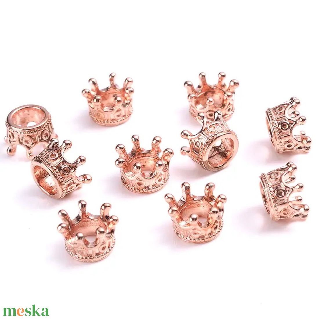 Korona távtartó 0.6 x 0.9 cm rózsaarany - kellékek & szerszámok - gyöngyfűzés kellékek - figurális gyöngyök - Meska.hu Korona távtartó 0.6 x 0.9 cm rózsaarany - kellékek & szerszámok - gyöngyfűzés kellékek - figurális gyöngyök - Meska.hu