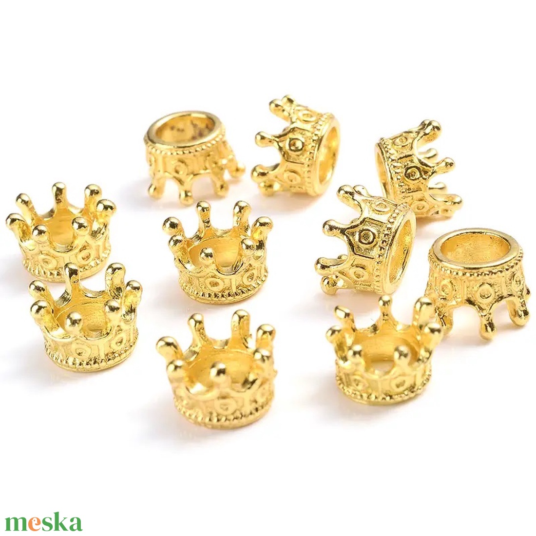 Korona távtartó 0.6 x 0.9 cm arany - kellékek & szerszámok - gyöngyfűzés kellékek - figurális gyöngyök - Meska.hu Korona távtartó 0.6 x 0.9 cm arany - kellékek & szerszámok - gyöngyfűzés kellékek - figurális gyöngyök - Meska.hu