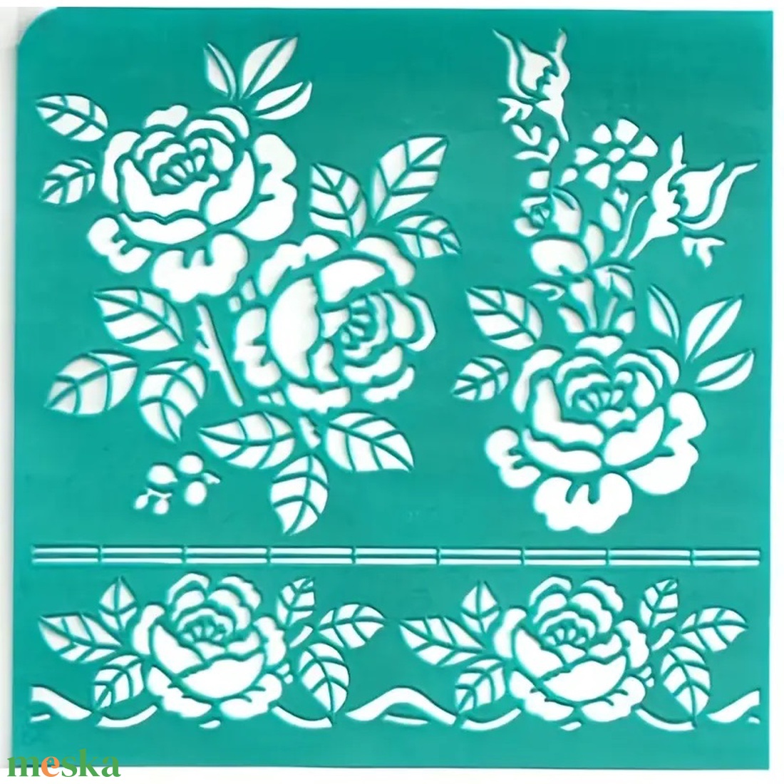 Sablon rózsa levelekkel 15,2 x 15,2 cm - kellékek & szerszámok - szerszámok, eszközök - sablonok - Meska.hu Sablon rózsa levelekkel 15,2 x 15,2 cm - kellékek & szerszámok - szerszámok, eszközök - sablonok - Meska.hu