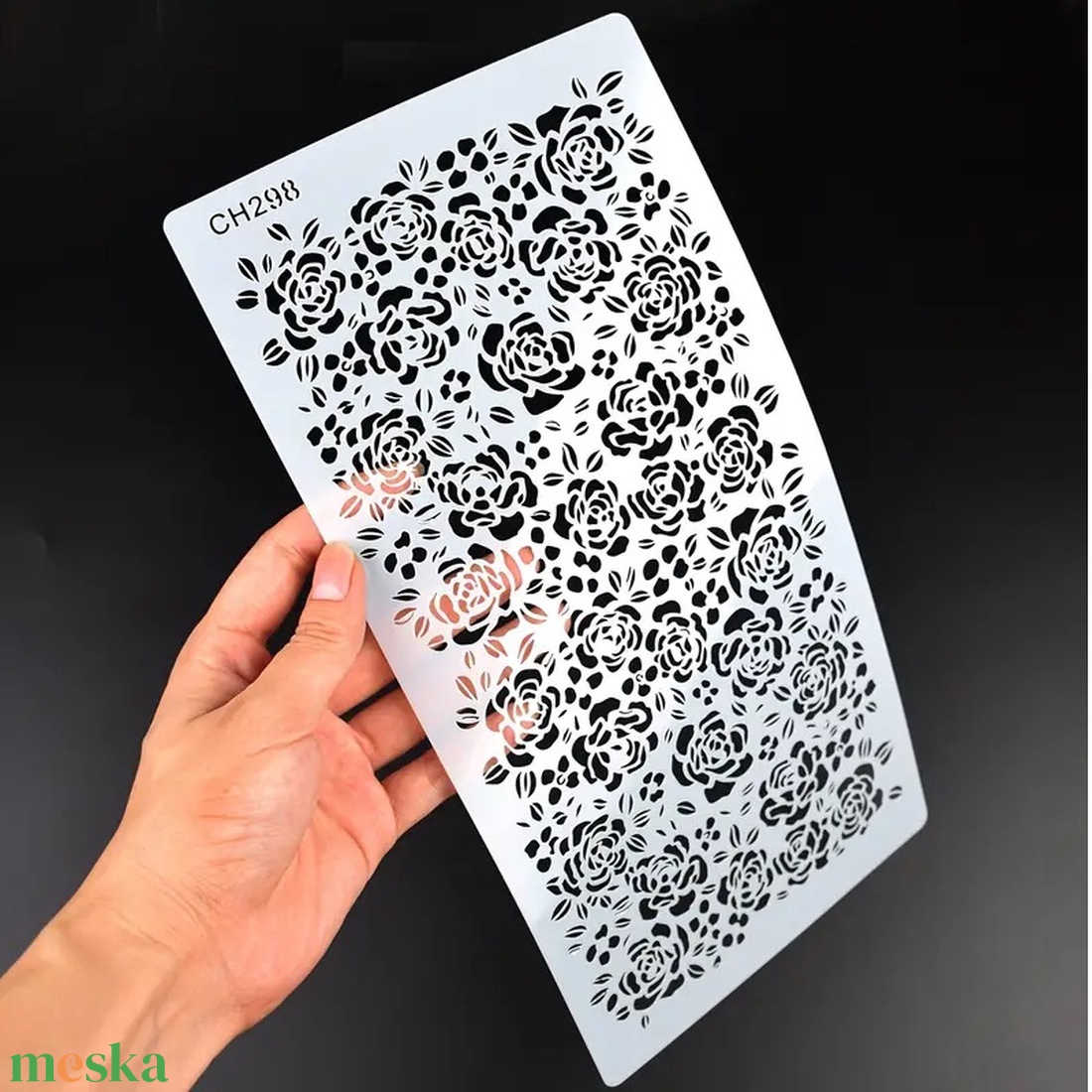 Sablon apró rózsa 30 x 15 cm - kellékek & szerszámok - szerszámok, eszközök - sablonok - Meska.hu Sablon apró rózsa 30 x 15 cm - kellékek & szerszámok - szerszámok, eszközök - sablonok - Meska.hu