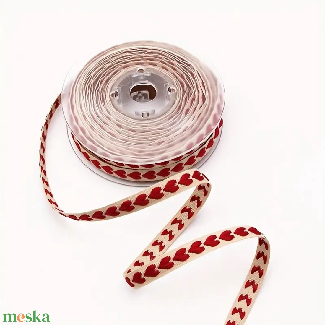 Szív mintás szalag 1 cm - piros - kellékek & szerszámok - rövidáru - szalag, pánt - textilszalag - Meska.hu Szív mintás szalag 1 cm - piros - kellékek & szerszámok - rövidáru - szalag, pánt - textilszalag - Meska.hu