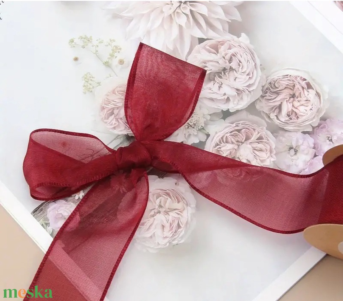 Szegett szélű organza 4 cm - bordó - kellékek & szerszámok - rövidáru - szalag, pánt - textilszalag - Meska.hu Szegett szélű organza 4 cm - bordó - kellékek & szerszámok - rövidáru - szalag, pánt - textilszalag - Meska.hu