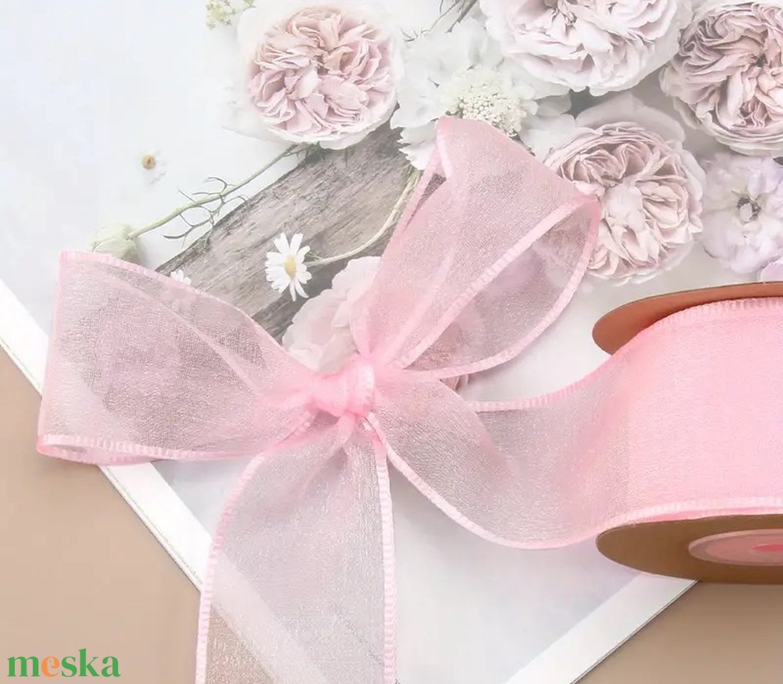 Szegett szélű organza 4 cm - rózsaszín - kellékek & szerszámok - rövidáru - szalag, pánt - textilszalag - Meska.hu Szegett szélű organza 4 cm - rózsaszín - kellékek & szerszámok - rövidáru - szalag, pánt - textilszalag - Meska.hu