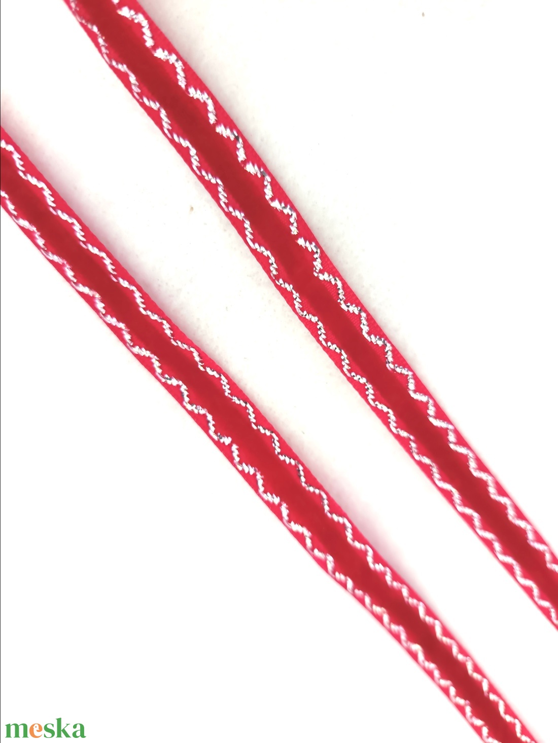 Bársony szalag ezüst szegéllyel 1 cm - kellékek & szerszámok - rövidáru - szalag, pánt - textilszalag - Meska.hu
