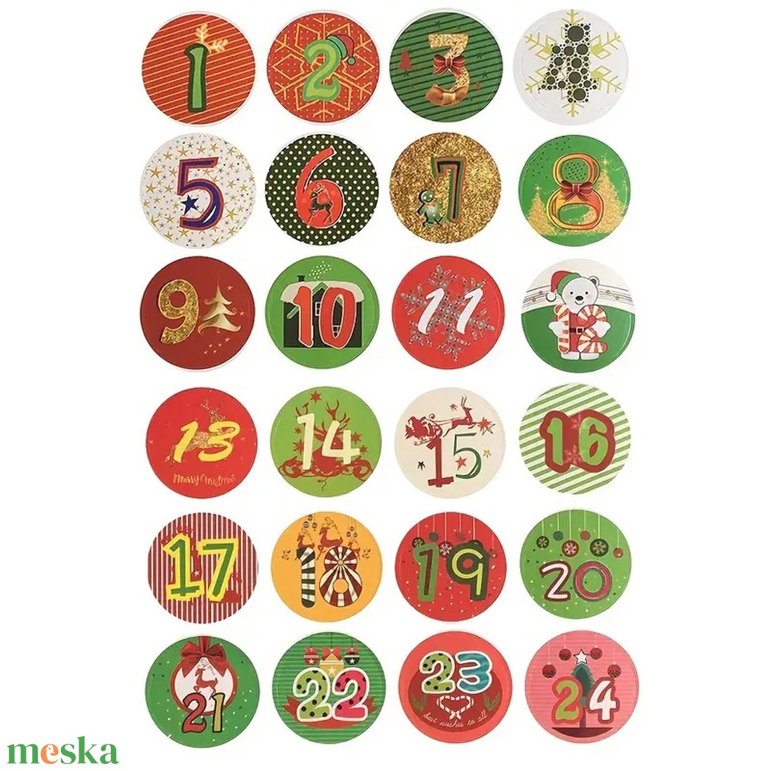 Adventi naptár matricák 1-24-ig Classic - karácsony - adventi díszek - adventi naptár - Meska.hu Adventi naptár matricák 1-24-ig Classic - karácsony - adventi díszek - adventi naptár - Meska.hu