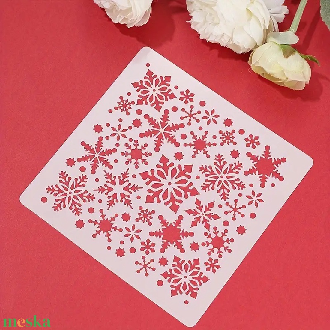 Sablon - hópihe 15 x 15 cm - kellékek & szerszámok - szerszámok, eszközök - sablonok - Meska.hu Sablon - hópihe 15 x 15 cm - kellékek & szerszámok - szerszámok, eszközök - sablonok - Meska.hu