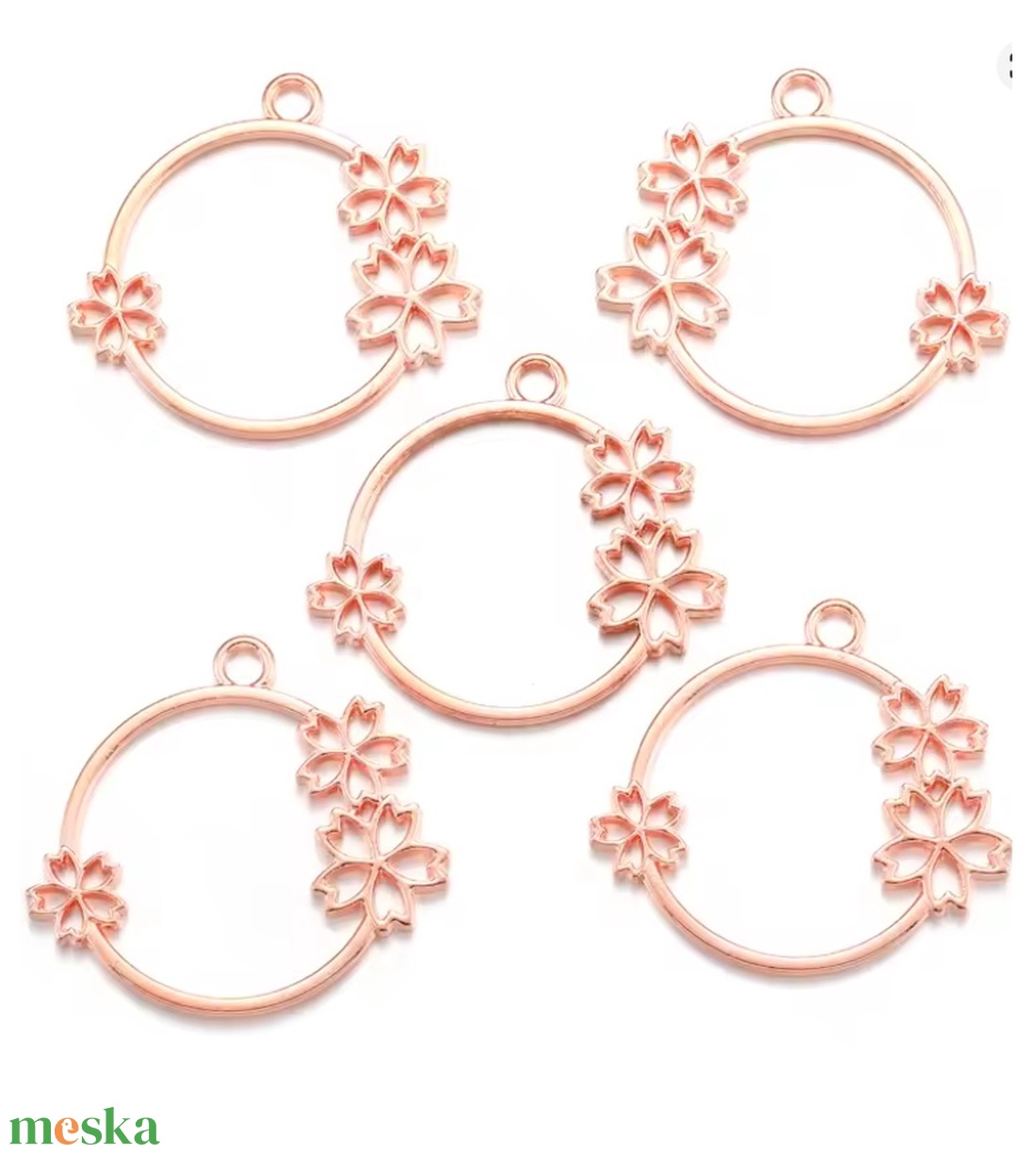 Rózsaarany függő 33 x 36 mm - kellékek & szerszámok - gyöngyfűzés kellékek - figurális gyöngyök - Meska.hu