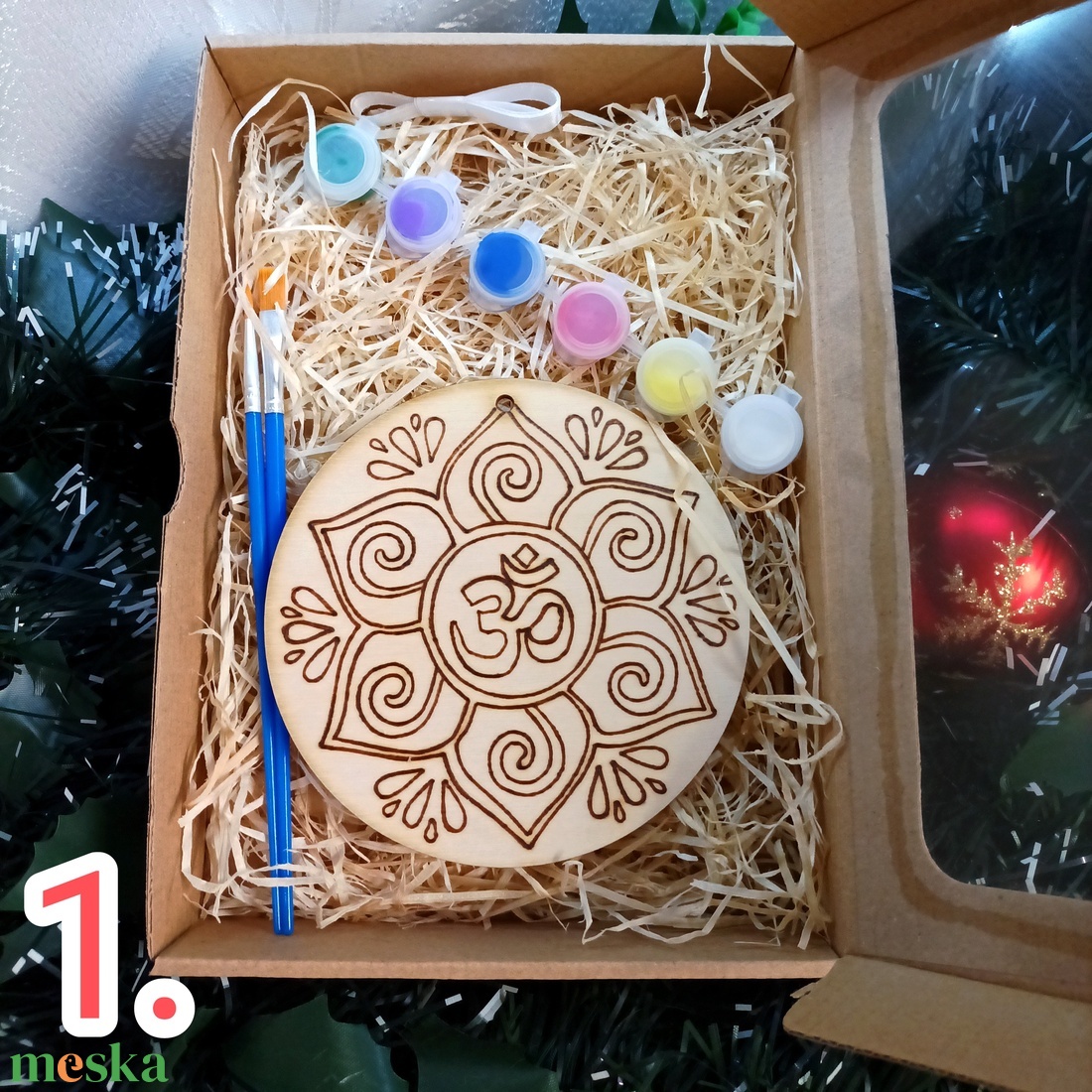 Mandala kifestő fa lapon 1. - diy (csináld magad) - Meska.hu