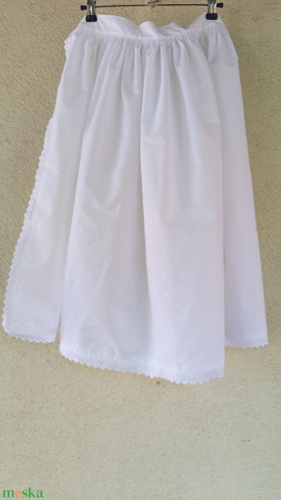 Népi fehér kötény Évinek - ruha & divat - női ruha - szoknya - Meska.hu