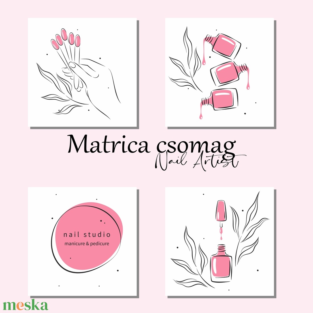 Matrica csomag manikűr/pedikűr szalonoknak - otthon & életmód - dekoráció - ajtó- és ablak dekoráció - ablakmatrica - Meska.hu