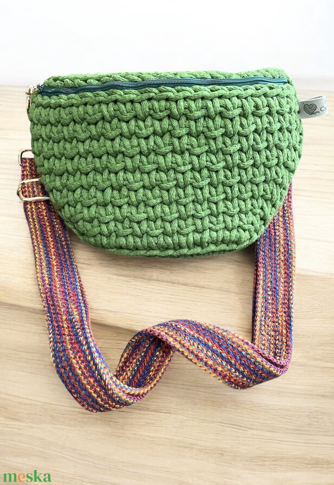 Zöld Cirmos - Övtáska  - táska & tok - kézitáska & válltáska - vállon átvethető táska - Meska.hu