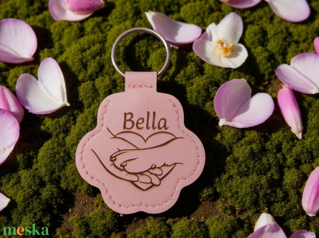 Egyedi gravírozású műbőr mancs kulcstartó - táska & tok - kulcstartó & táskadísz - kulcstartó - Meska.hu