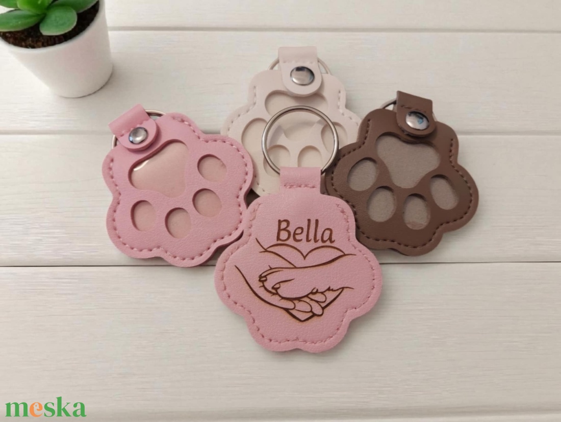 Egyedi gravírozású műbőr mancs kulcstartó - táska & tok - kulcstartó & táskadísz - kulcstartó - Meska.hu