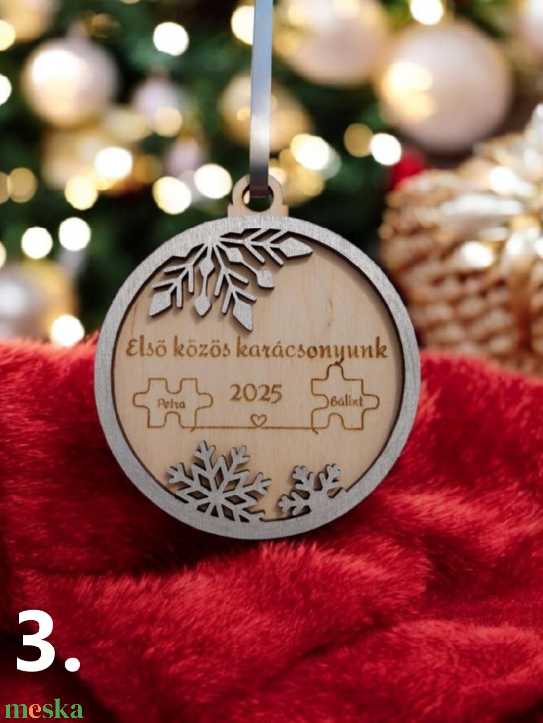Első közös karácsonyunk  Személyre szabható karácsonyfadísz pároknak - karácsony - karácsonyi lakásdekoráció - karácsonyfadíszek - Meska.hu