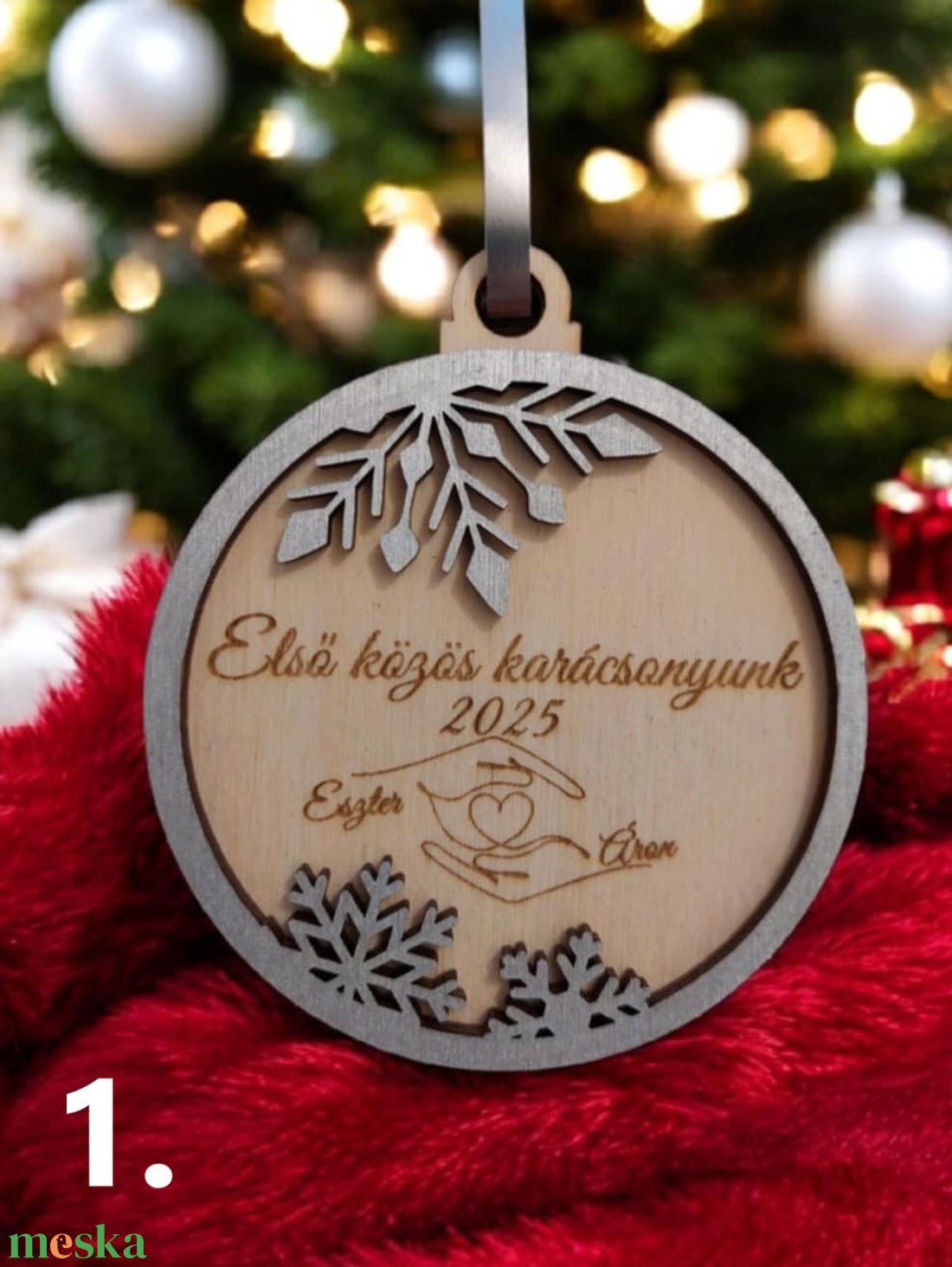 Első közös karácsonyunk  Személyre szabható karácsonyfadísz pároknak - karácsony - karácsonyi lakásdekoráció - karácsonyfadíszek - Meska.hu