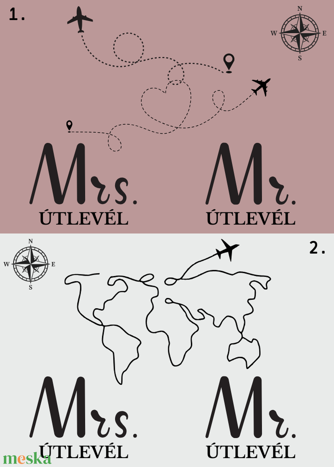 Páros gravírozott útlevéltartó - táska & tok - pénztárca & más tok - kártyatartó & irattartó - Meska.hu